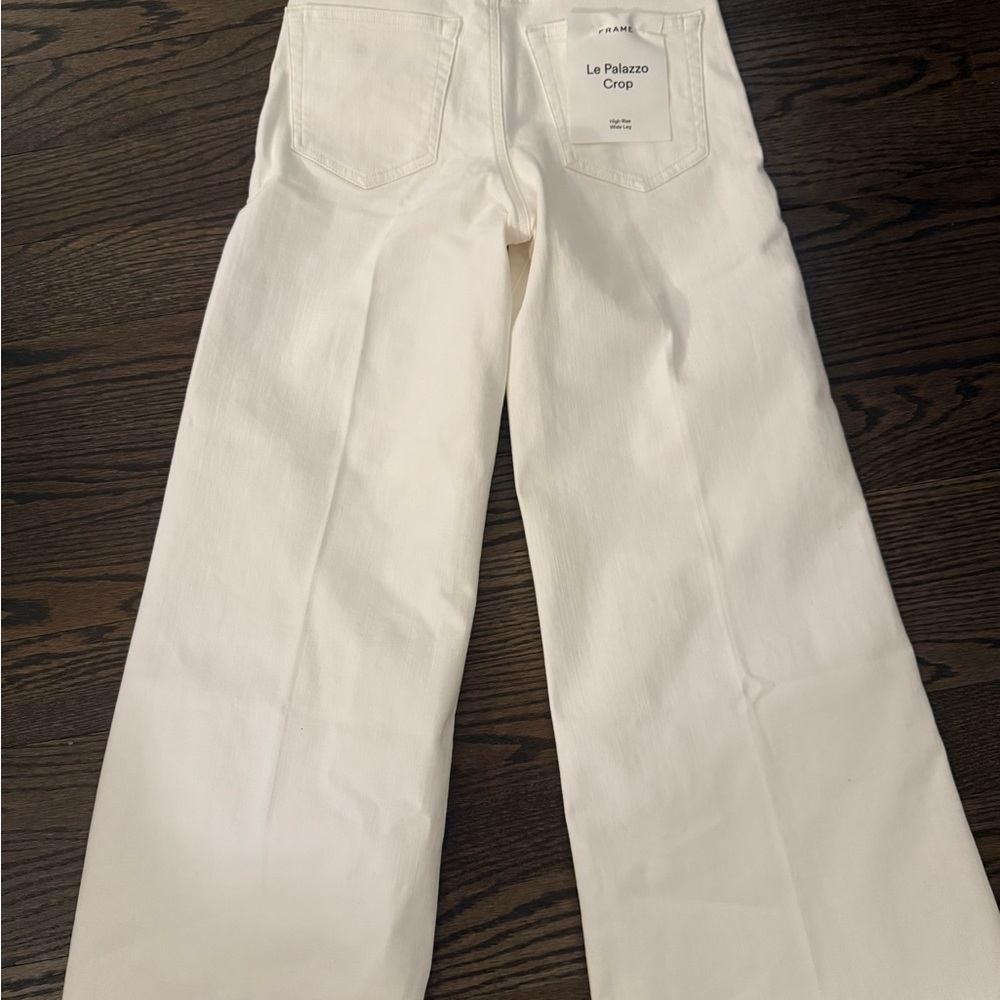 Frame Le Palazzo Crop White Denim Jeans size 25